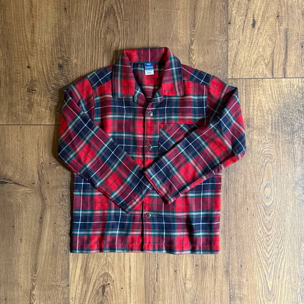 NWOT Red Plaid Kids Pajama Top